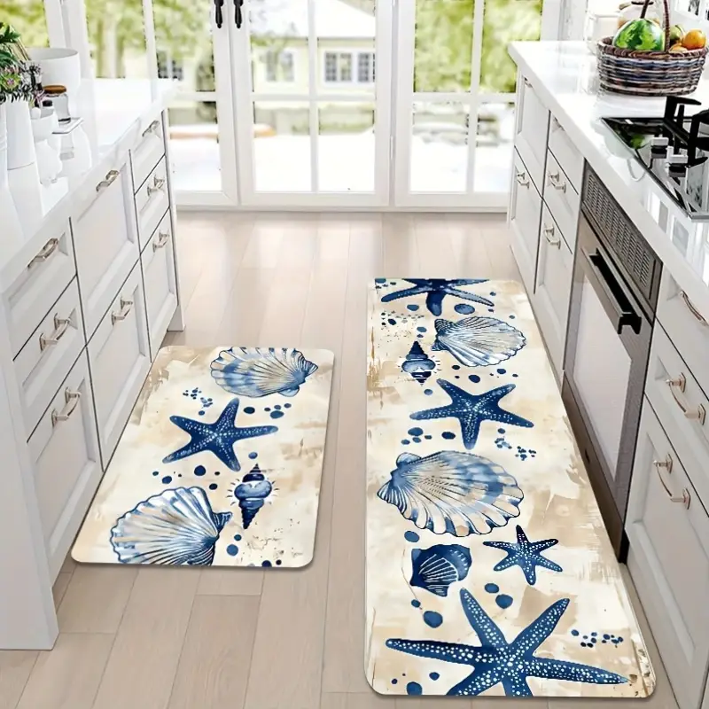 Laundry - Beach Sea Star Shell Kitchen Mat